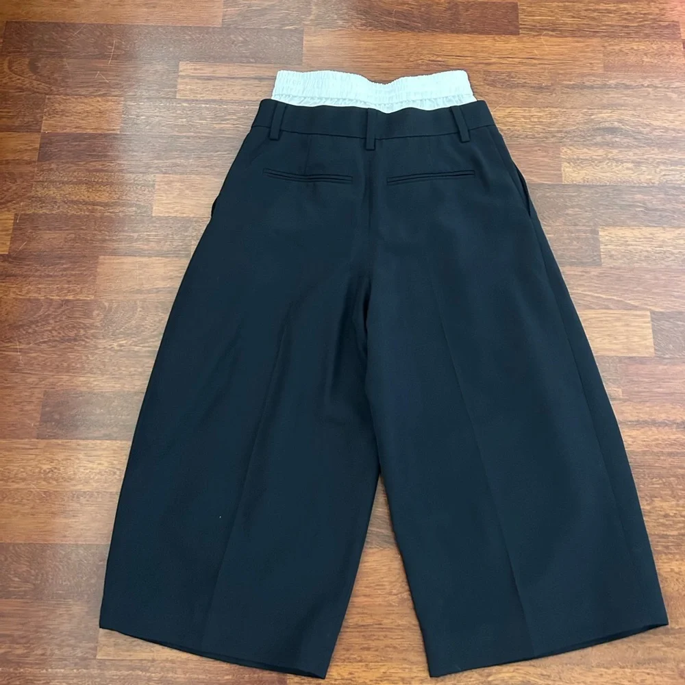 NWOT Alexander Wang Pre Styled Tailored Wool Culottes w/ Exposed Boxer Pants 00 - Picture 4 of 17